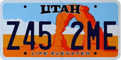UT license plate Z452ME