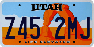 UT license plate Z452MJ