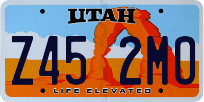 UT license plate Z452MO
