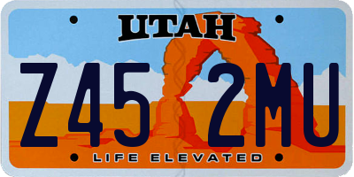 UT license plate Z452MU