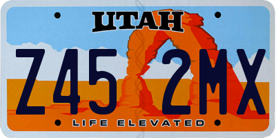 UT license plate Z452MX