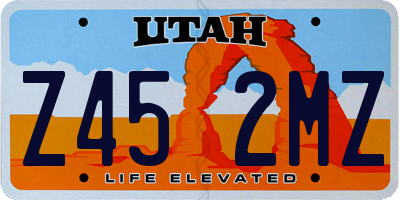 UT license plate Z452MZ