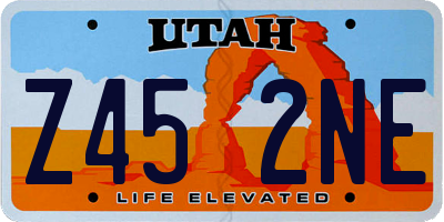 UT license plate Z452NE