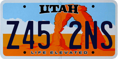 UT license plate Z452NS
