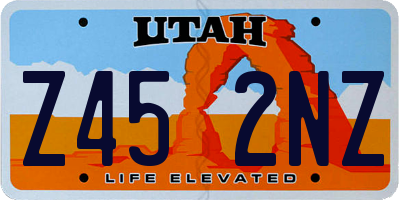 UT license plate Z452NZ