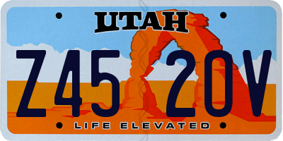 UT license plate Z452OV