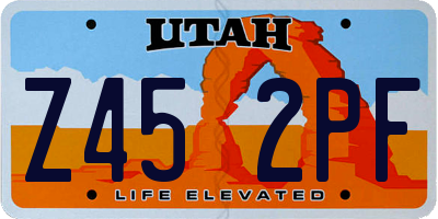 UT license plate Z452PF