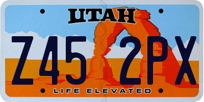 UT license plate Z452PX