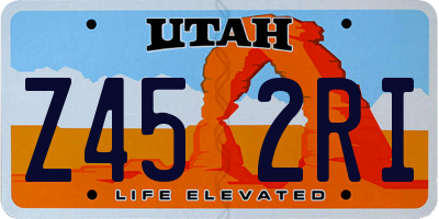 UT license plate Z452RI