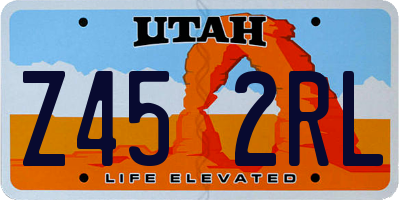 UT license plate Z452RL