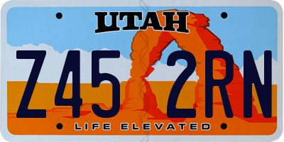 UT license plate Z452RN