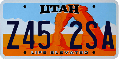 UT license plate Z452SA