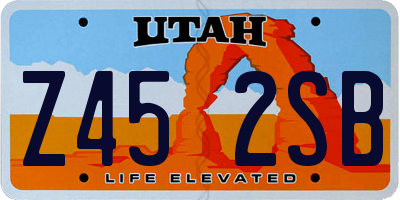 UT license plate Z452SB