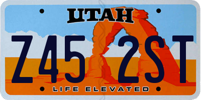 UT license plate Z452ST