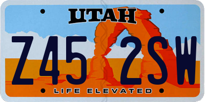 UT license plate Z452SW