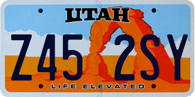 UT license plate Z452SY