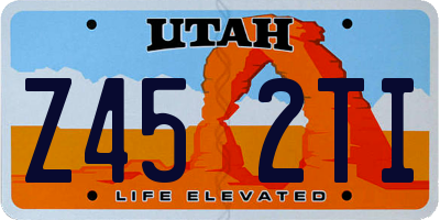 UT license plate Z452TI