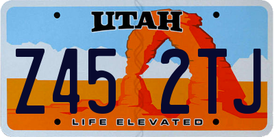 UT license plate Z452TJ
