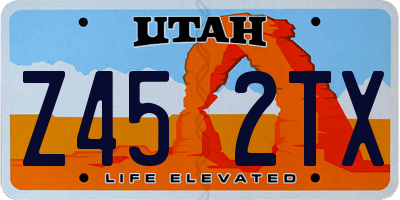 UT license plate Z452TX