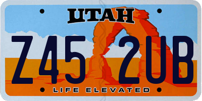 UT license plate Z452UB