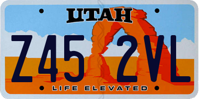 UT license plate Z452VL