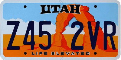 UT license plate Z452VR