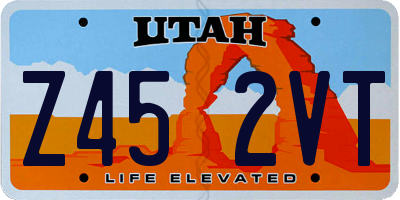 UT license plate Z452VT