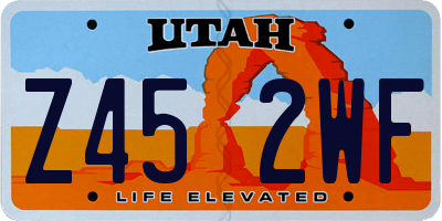 UT license plate Z452WF