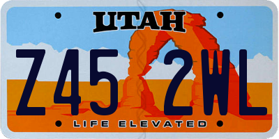 UT license plate Z452WL