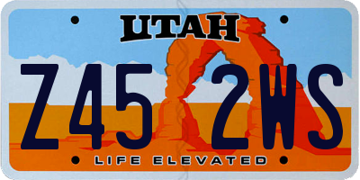 UT license plate Z452WS