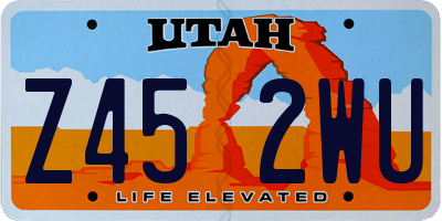 UT license plate Z452WU