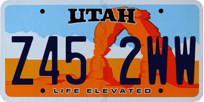 UT license plate Z452WW