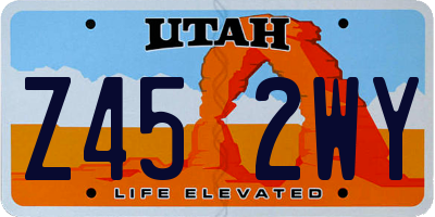 UT license plate Z452WY