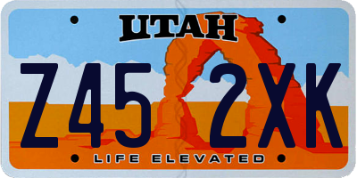UT license plate Z452XK