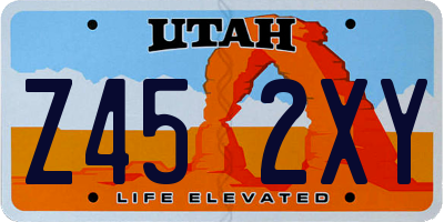 UT license plate Z452XY