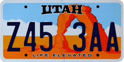 UT license plate Z453AA