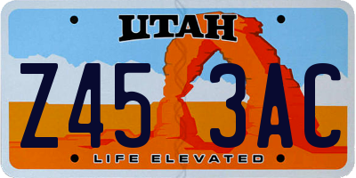 UT license plate Z453AC