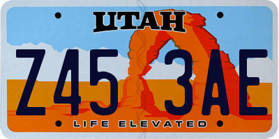 UT license plate Z453AE