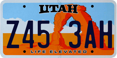UT license plate Z453AH
