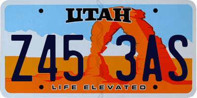 UT license plate Z453AS