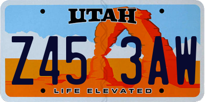 UT license plate Z453AW