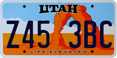 UT license plate Z453BC