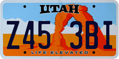 UT license plate Z453BI