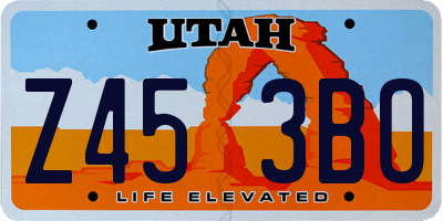 UT license plate Z453BO