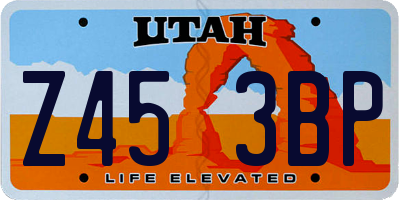 UT license plate Z453BP