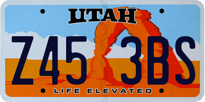 UT license plate Z453BS
