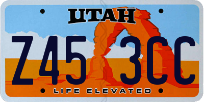 UT license plate Z453CC