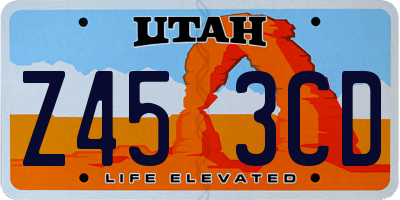 UT license plate Z453CD