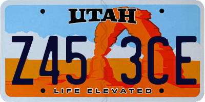 UT license plate Z453CE