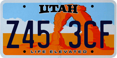 UT license plate Z453CF